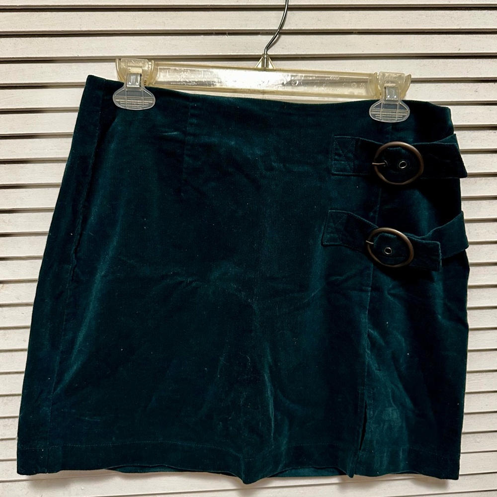 Corduroy Emerald Green Mini Skirt